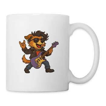 Chien à bascule avec guitare électrique - Mug blanc - blanc - Droite