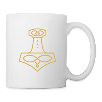 Marteau de Thor Mjölnir – Noble symbole nordique - Mug blanc - blanc - Droite