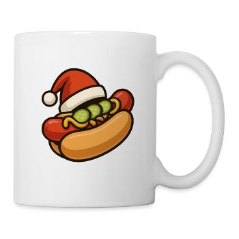 Festive hot dog with Santa hat - Mug - white - Right