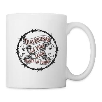 Inspirational saying in vintage tattoo style - Mug - white - Right