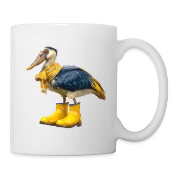 Creative shoebill bird in rubber boots - Mug - white - Right