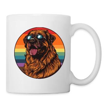 Labrador in retro rainbow design - Mug - white - Right