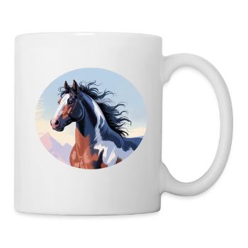 Étalon bricoleur galopant dans un paysage de montagne - Mug blanc - blanc - Droite