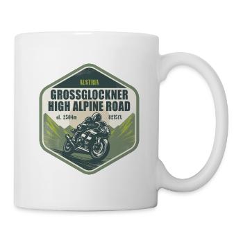 Großglockner Hochalpenstraße Österreich Motorrad - Tasse - Weiß - Rechts