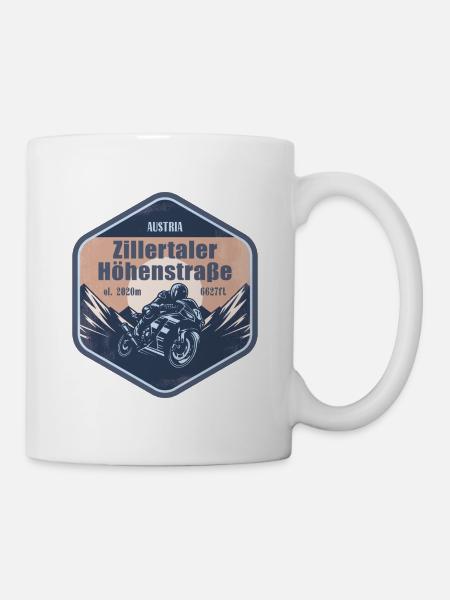 Zillertaler Höhenstraße Österreich Tirol Motorrad R - Tasse - Weiß