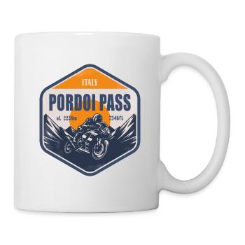 Col de Pordoi Italie Dolomites Itinéraire moto - Mug blanc - blanc - Droite