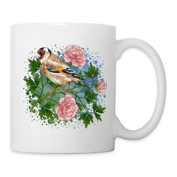Bunter Vogel - Tasse - Weiß - Rechts