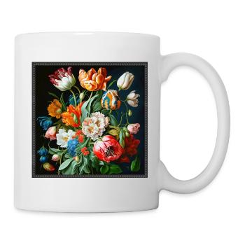 Colorful Tulip and Daffodil Gallery Tapestry - Mug - white - Right