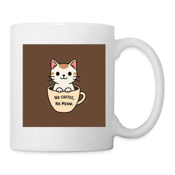 Katzenkaffee Spruch Design - Tasse - Weiß - Rechts