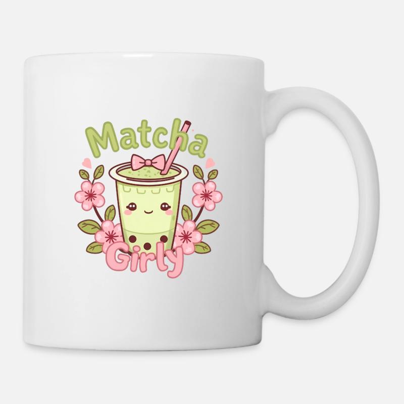 Kawaii Matcha Latte – Matcha Girly - Mug blanc - blanc