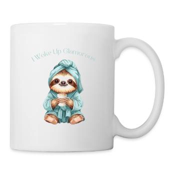 Lazy Glam Sloth – I Woke Up Glamorous - Tasse - Weiß - Rechts