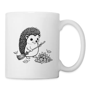 Lustige Igel Illustration - Tasse - Weiß - Rechts