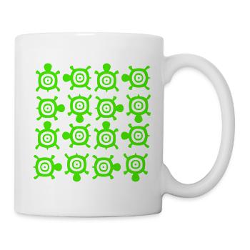 Turtles Pattern Many Decorative Circles Logo - Mug - white - Right