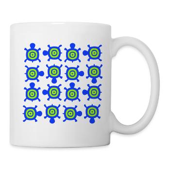 Turtles Pattern Many Decorative Circles Logo - Mug - white - Right