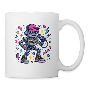 Roboter mit Hip-Hop Style und Farbdesign - Tasse - Weiß - Rechts