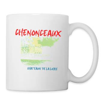 Castle of Chenonceaux and the Loire Illustration - Mug - white - Right