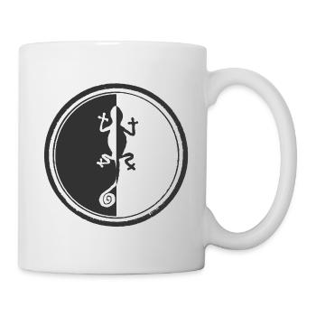 Schwarz-Weiß Chameleon Design - Tasse - Weiß - Rechts