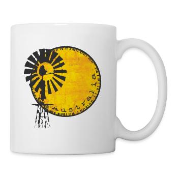 Abstract Australia design in yellow and black - Mug - white - Right