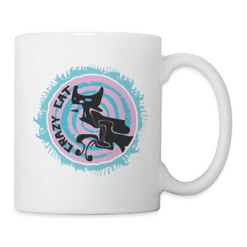 Abstrakte Katze mit Zitat - Tasse - Weiß - Rechts