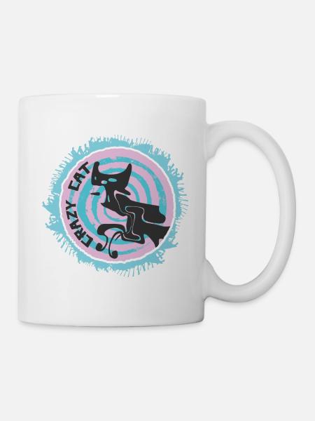 Abstrakte Katze mit Zitat - Tasse - Weiß