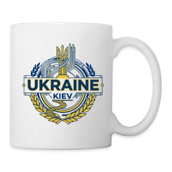 Wappendesign des ukrainischen Nationalwappens - Tasse - Weiß - Rechts