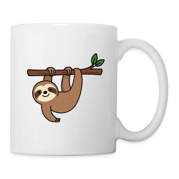 Cute sloth on branch - Mug - white - Right