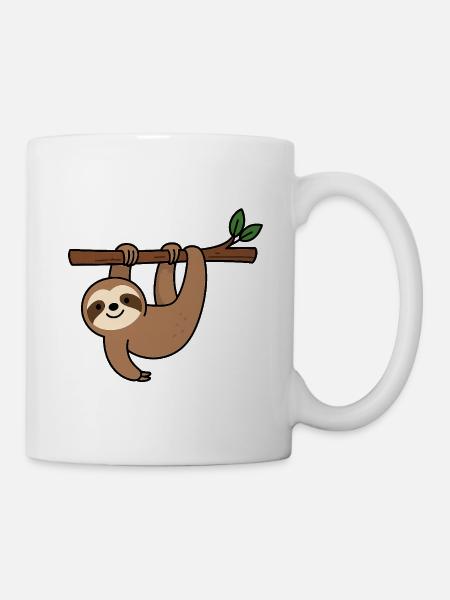 Cute sloth on branch - Mug - white