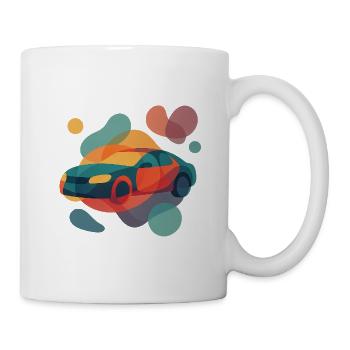 Abstract sports car design in gradients - Mug - white - Right