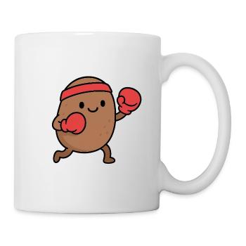 Fighting potato with boxing gloves - Mug - white - Right