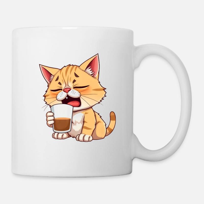 Katze_noch_nicht_wach - Mug blanc - blanc