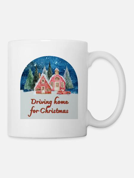 Gemütliche Weihnachten Driving home for christmas - Tasse - Weiß