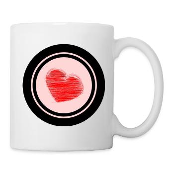 HEART. HEARTS. VALENTINE'S DAY. LOVE. LOVE. COUPLE. - Mug - white - Right