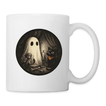 Haunted Night Cat Magic Illustration - Mug - white - Right