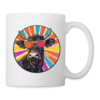 Bulls with sunglasses - Mug - white - Right