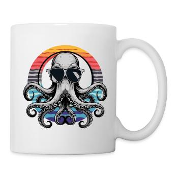 Octopus with sunglasses - Mug - white - Right
