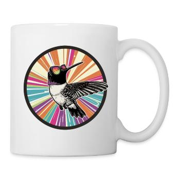 Colibri vibrant avec explosion de couleurs - Mug blanc - blanc - Droite