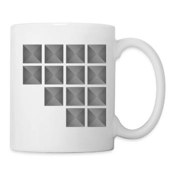 Minimalistisches geometrisches quadratisches Nietenmuster - Tasse - Weiß - Rechts