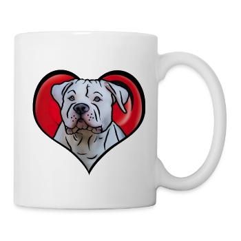 Bouledogue dans le cœur en style bande dessinée - Mug blanc - blanc - Droite