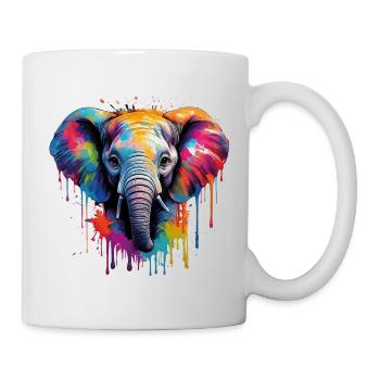 Vibrant Baby Elephant Art for Clothes - Mug - white - Right