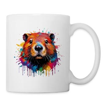 Colorful Beaver Watercolor Design - Mug - white - Right