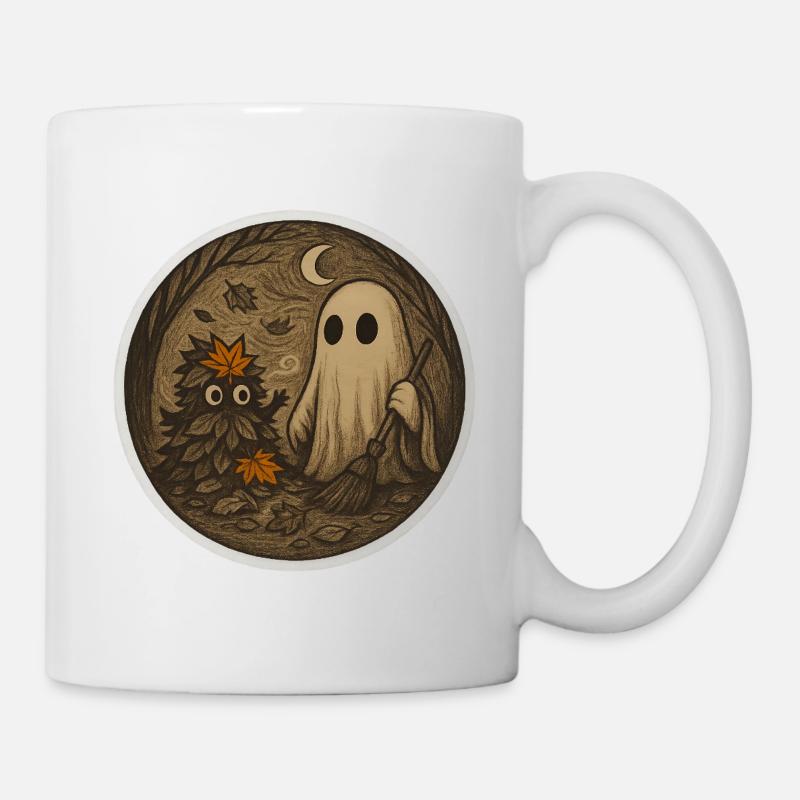 Forêt fantomatique Nuit Illustration - Mug blanc - blanc