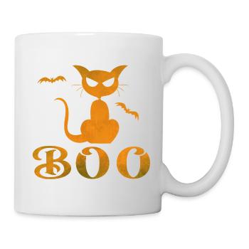 Halloween Boo Cat Design - Mug blanc - blanc - Droite