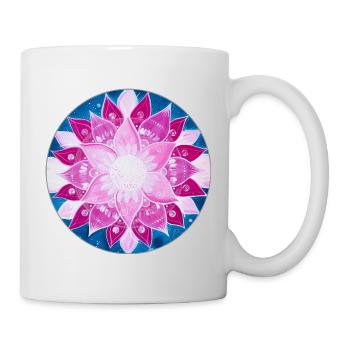 FlowersMandala in Magenta, Pink and Blue - Mug - white - Right