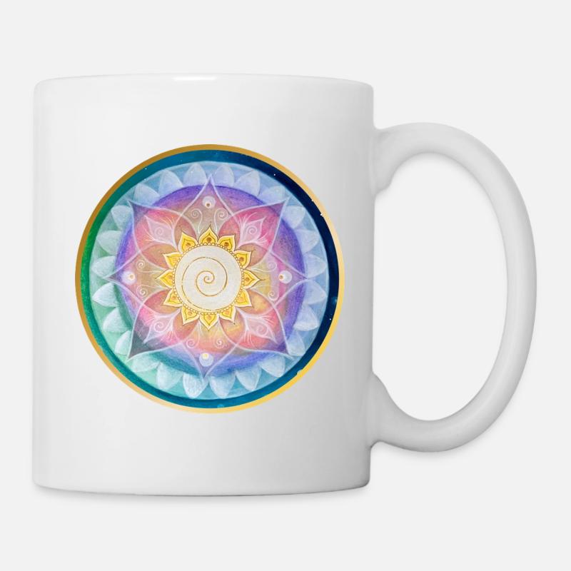 Harmonious mandala meditation design - Mug - white