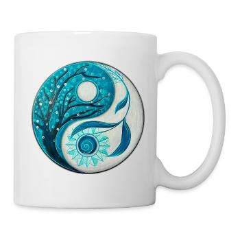 Yin Yang avec arbre et spirale - Mug blanc - blanc - Droite
