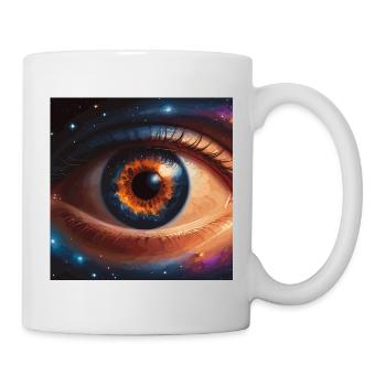 Oeil cosmique avec ciel étoilé - Mug blanc - blanc - Droite