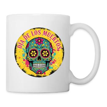 Skull Dia de los Muertos Cracked Edition - Tasse - Weiß - Rechts