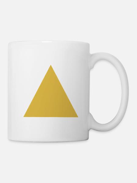 Geometrisches Dreiecksmotiv in Gold - Tasse - Weiß