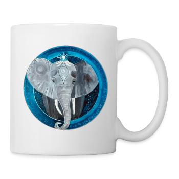 Elefanten-Mandala in Fantasy Stil - Tasse - Weiß - Rechts