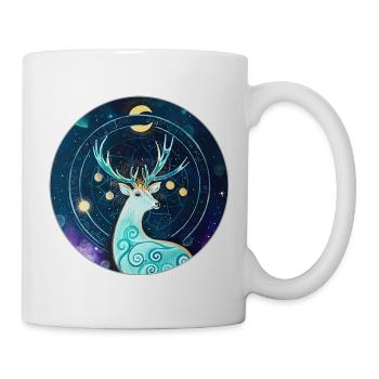 Mystical deer in the starry sky - Mug - white - Right